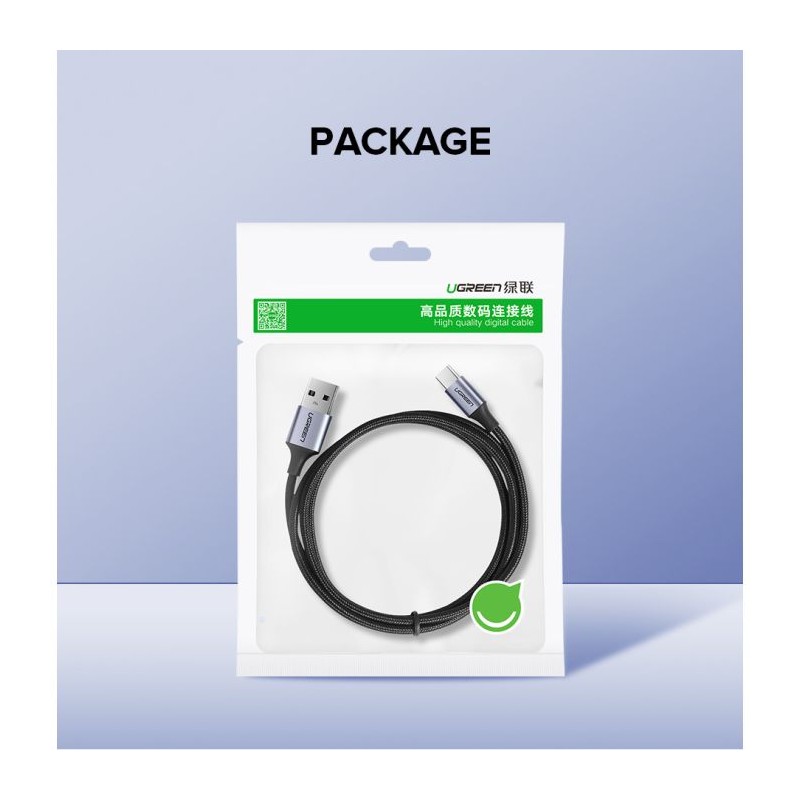 Kabel USB 2.0 A na USB-C Ugreen 2m (črn)