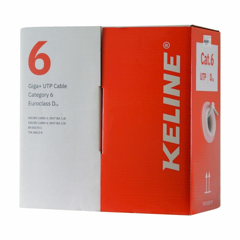Kabel CAT.6 UTP 4x2x0,54 LSOH 400Mhz Euroclass Eca 305m KELine
