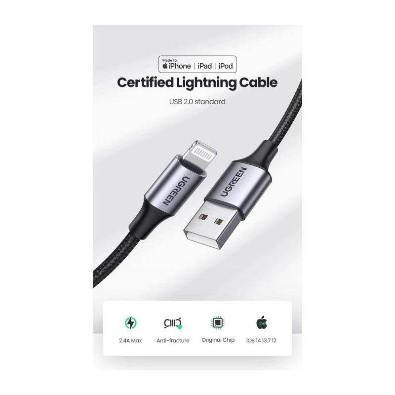 Ugreen kabel Lightning na USB-A 2m, 60163