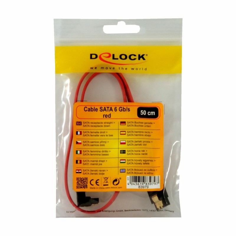 Kabel SATA kotni 90° 0,5m Delock