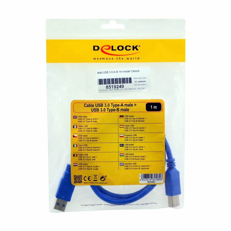 Kabel USB 3.0 A-B 1m moder Delock 8519249