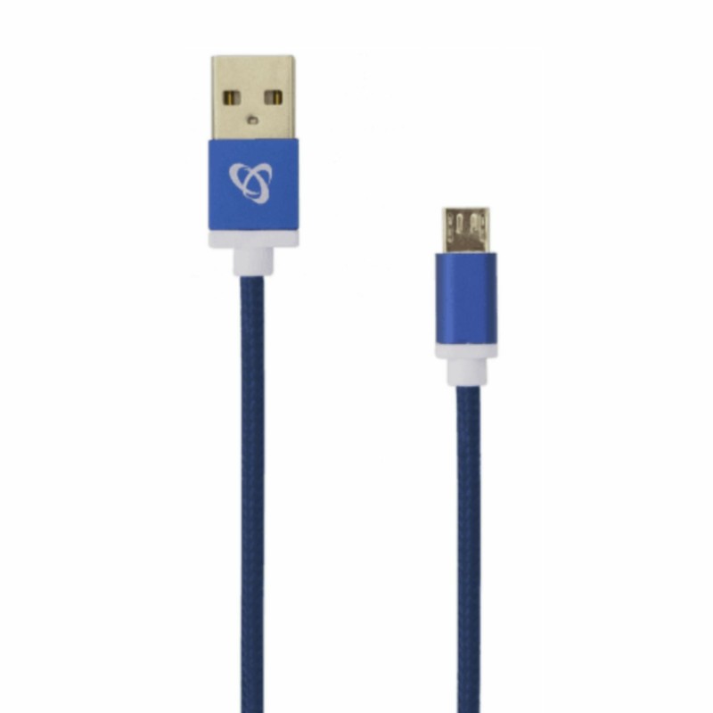 Kabel USB A-B mikro 1,5m SBOX bombažna zaščita, moder 8519118