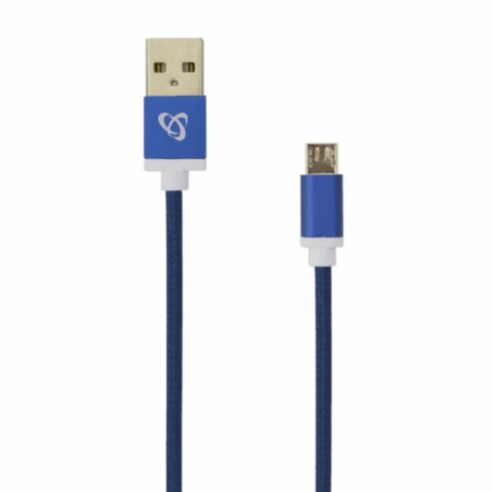 Kabel USB A-B mikro 1,5m SBOX bombažna zaščita, moder 8519118