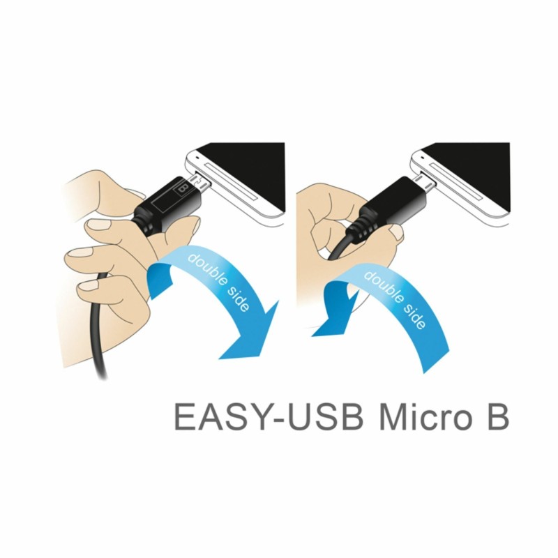 Kabel USB A-B mikro kotni EASY 5m obojestranski Delock 8519253