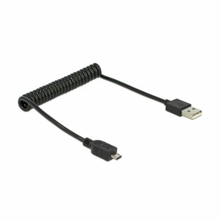 Kabel USB A-B mikro spirala do 0,6m Delock 8536022