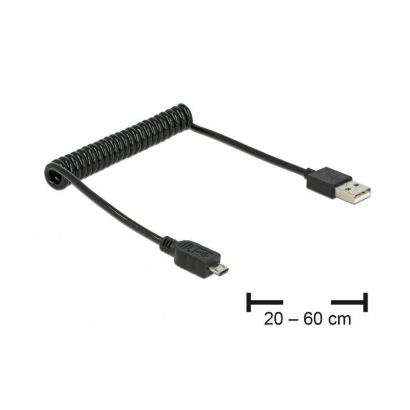 Kabel USB A-B mikro spirala do 0,6m Delock 8536022