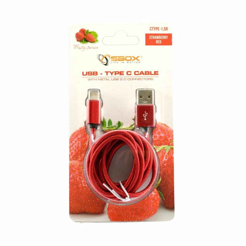 Kabel USB A-C  1,5m rdeč SBOX 8519148