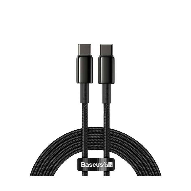 Kabel USB C-C 2m 100W 20V5A Tungsten črn pleten Baseus 8519237