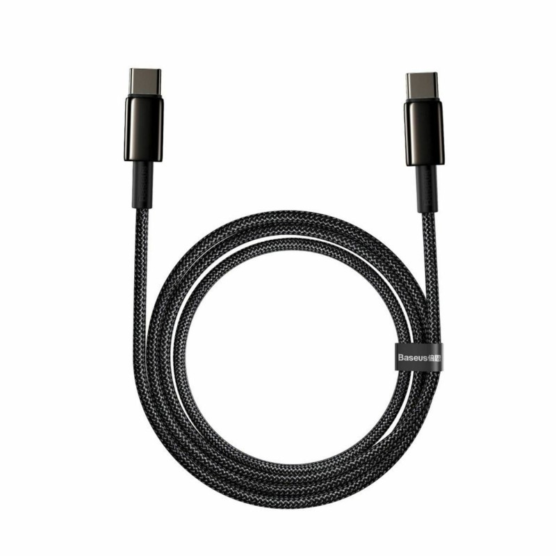 Kabel USB C-C 2m 100W 20V5A Tungsten črn pleten Baseus 8519237