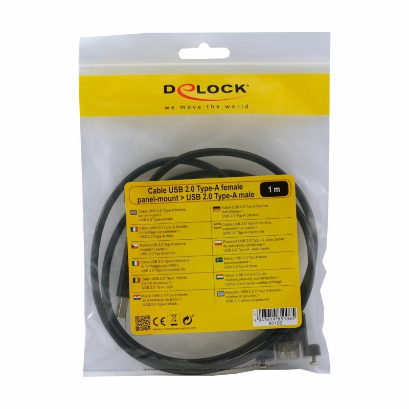 Podaljšek USB A-A  1m Delock vgradni črn 8519127