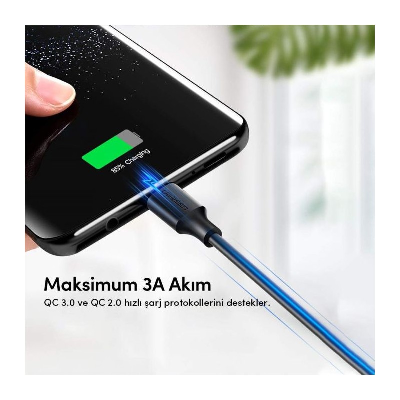 UGREEN USB A 2.0 na USB-C kabel 2m (črn)