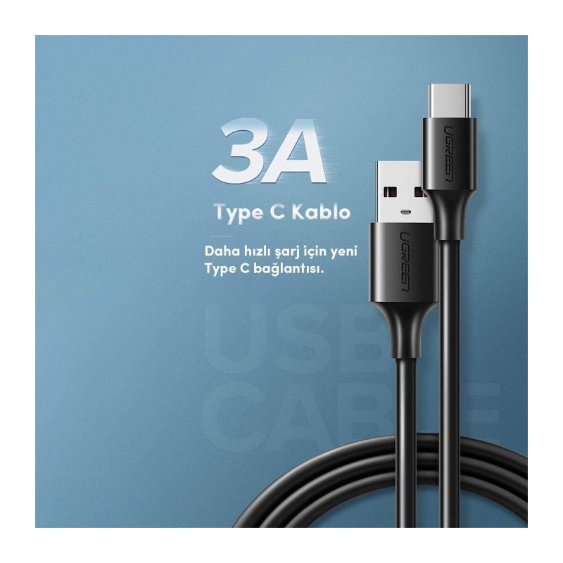 UGREEN USB A 2.0 na USB-C kabel 2m (črn)