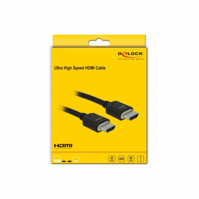 Kabel HDMI z mrežno povezavo 3m Delock črn High Speed Ultra HD 8K