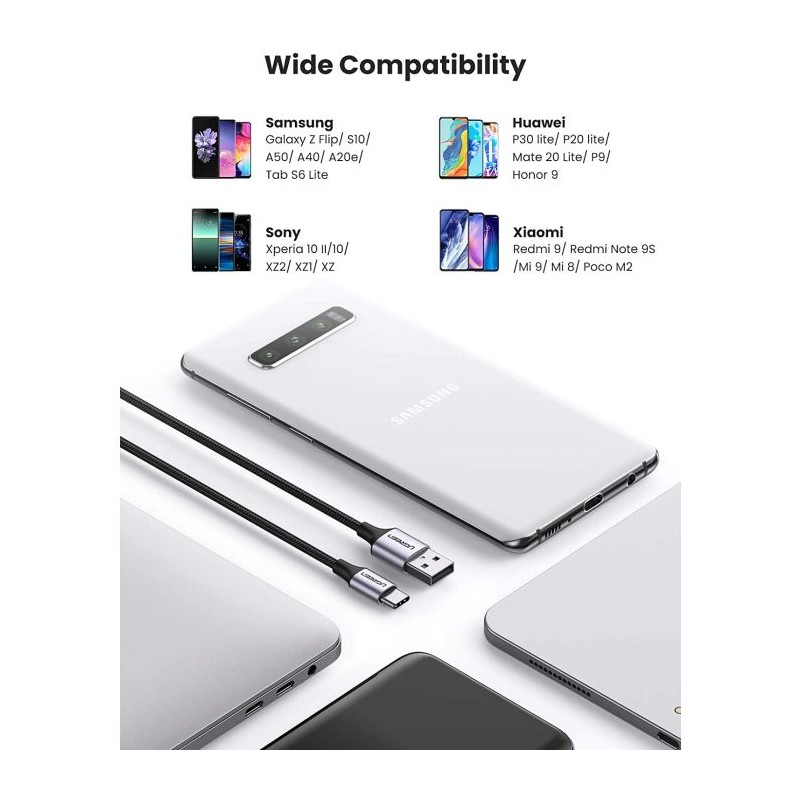 UGREEN USB 2.0 A na USB-C kabel 0.25m (črn)