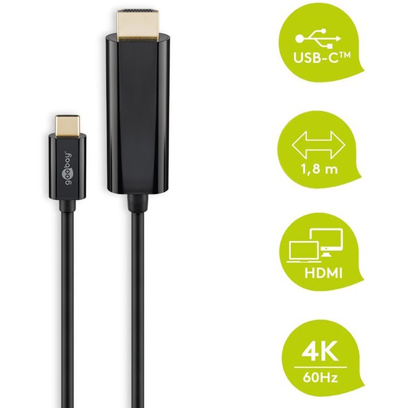 Kabel USB-C (M) - HDMI (M) Tip A 4k60Hz Goobay 1.8m