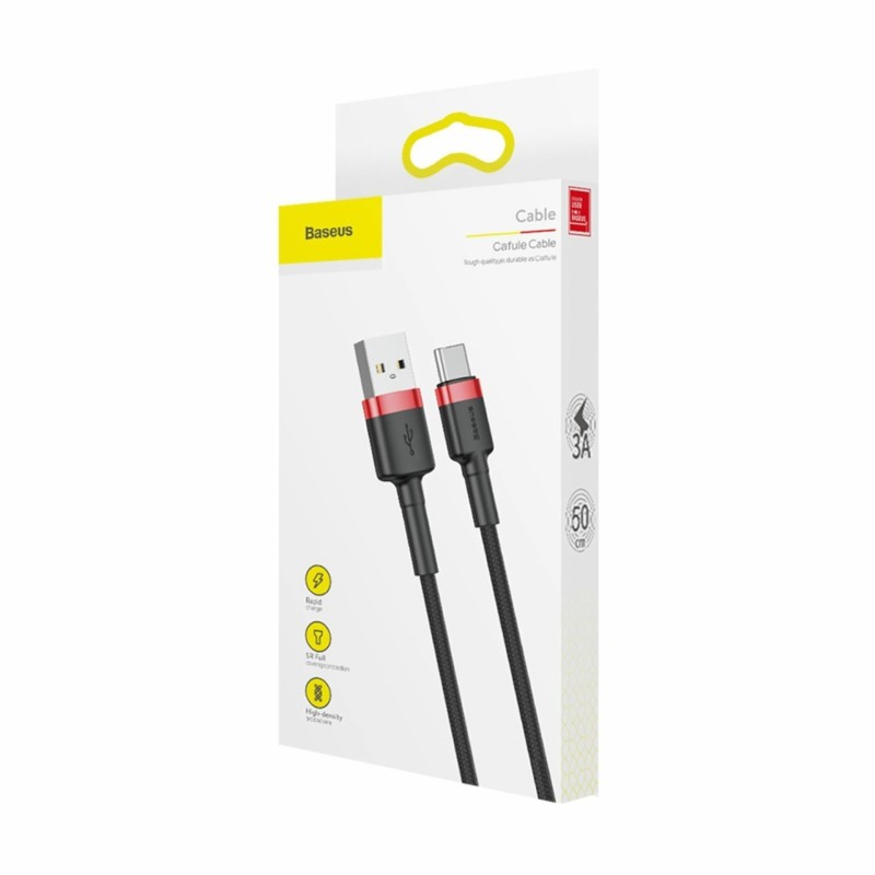 Kabel USB A-C 0,5m 3A Cafule rdeč+črn Baseus 8519266