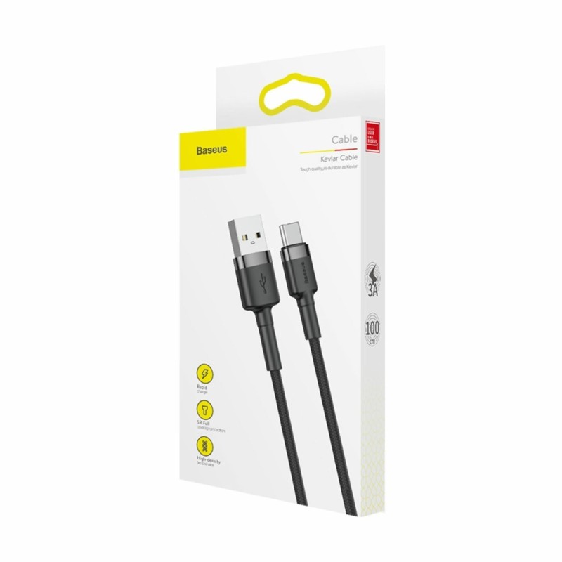 Kabel USB A-C 1m 3A Cafule siv+črn Baseus 8519269