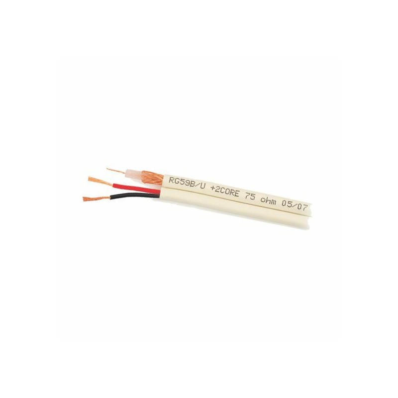 Kabel koaksialni kombo RG59/3.7, 2X 0,5 bel 100m kolut DO