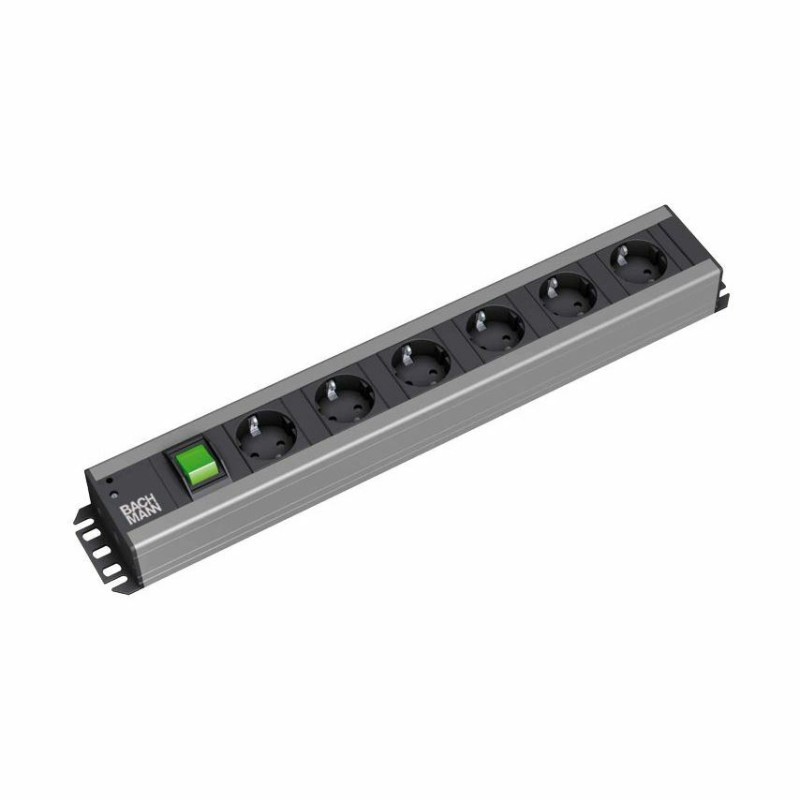 Razdelilec 19" 6x220V PVC UPS s stikalom Bachmann