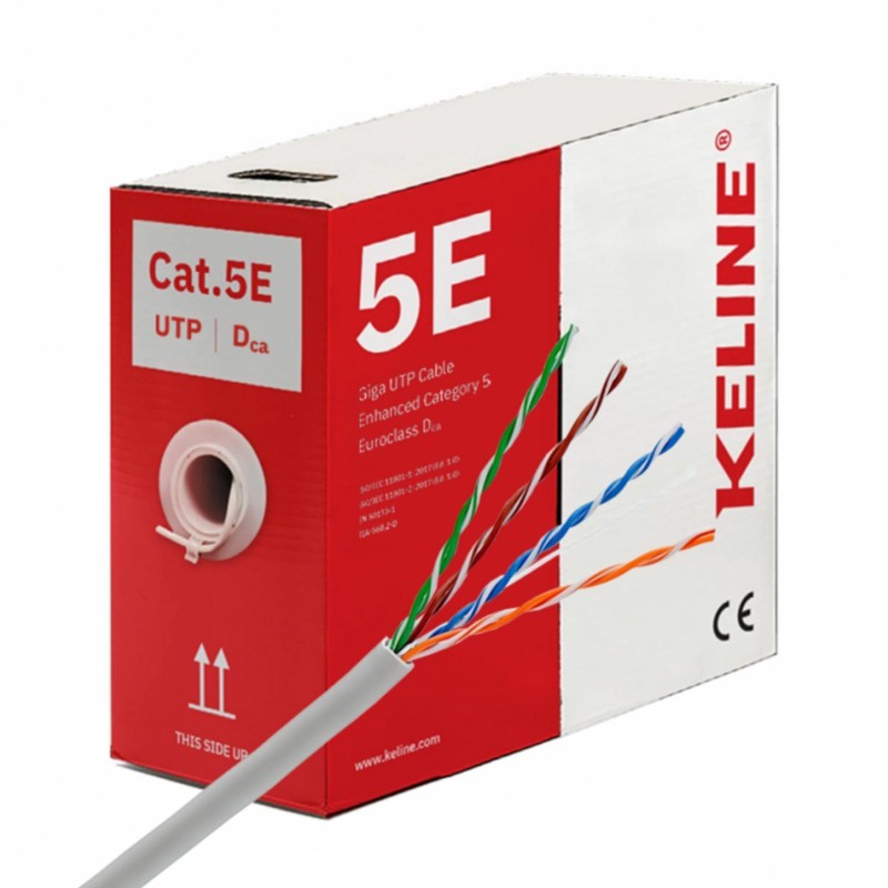 Kabel CAT.5e UTP 4x2 AWG24 300Mhz LSOH Euroclass Eca 305m KELine 9001014