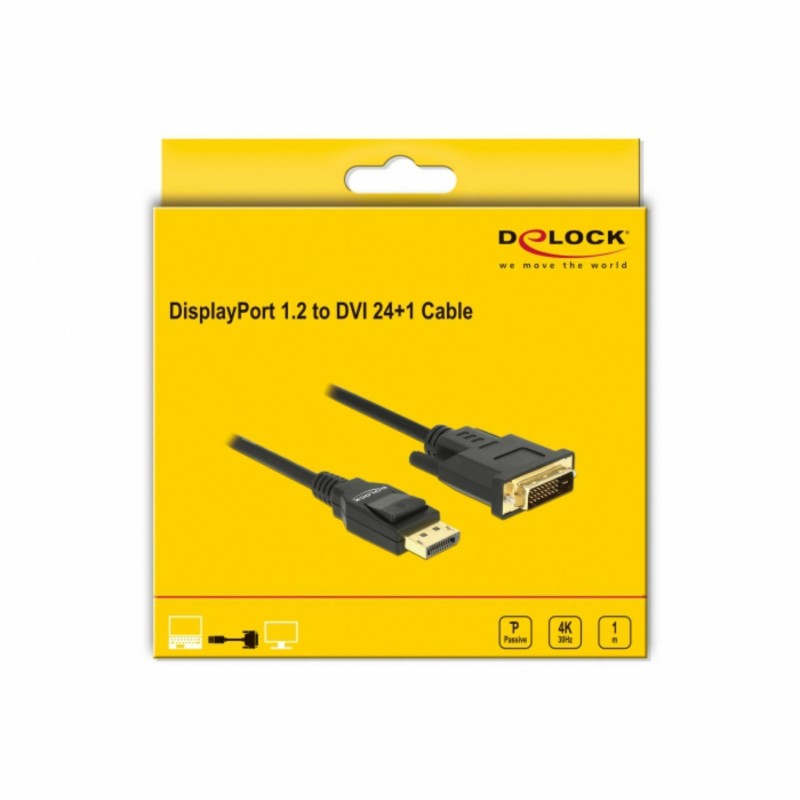 DisplayPort - DVI kabel 1m 4K Delock 8531087