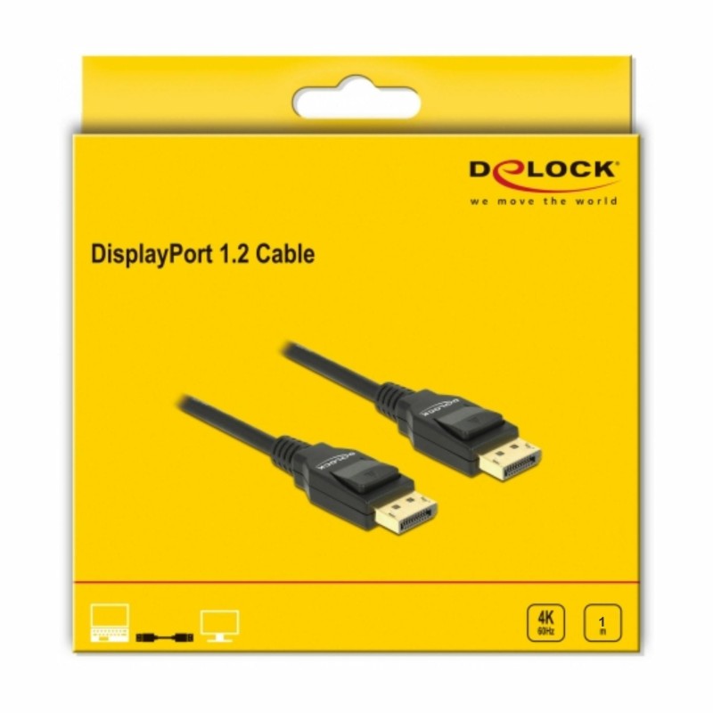 DisplayPort kabel 1m 4K 60Hz 20-pin povezan Delock črn 8531091