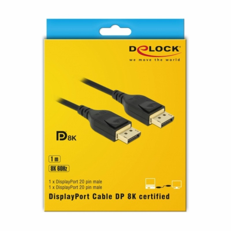 DisplayPort kabel 1m 8K 60Hz Delock črn 8531062
