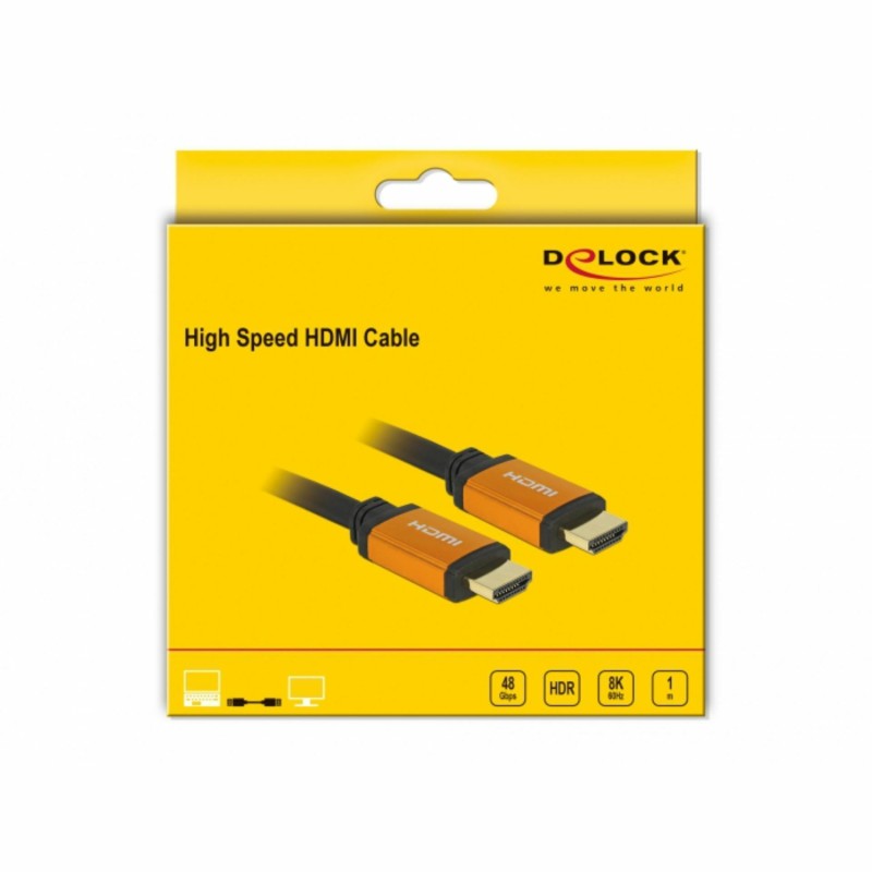 HDMI kabel z mrežno povezavo   1m Delock črn High Speed Ultra HD 8K eARC 8530116