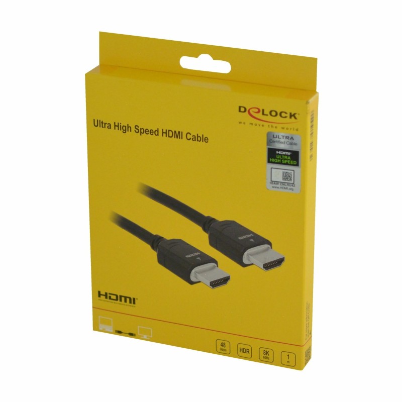 HDMI kabel z mrežno povezavo   1m Delock črn Ultra High Speed HD 8K eARC 8530166