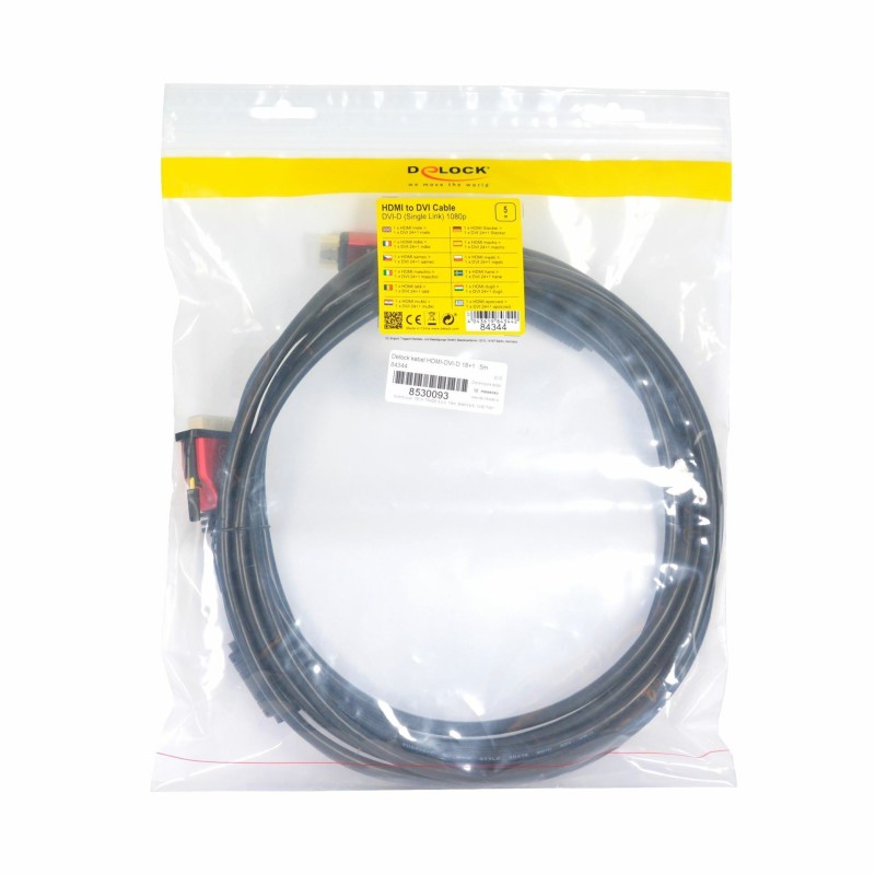 HDMI-DVI-D 18+1 kabel  5m Delock 8530093
