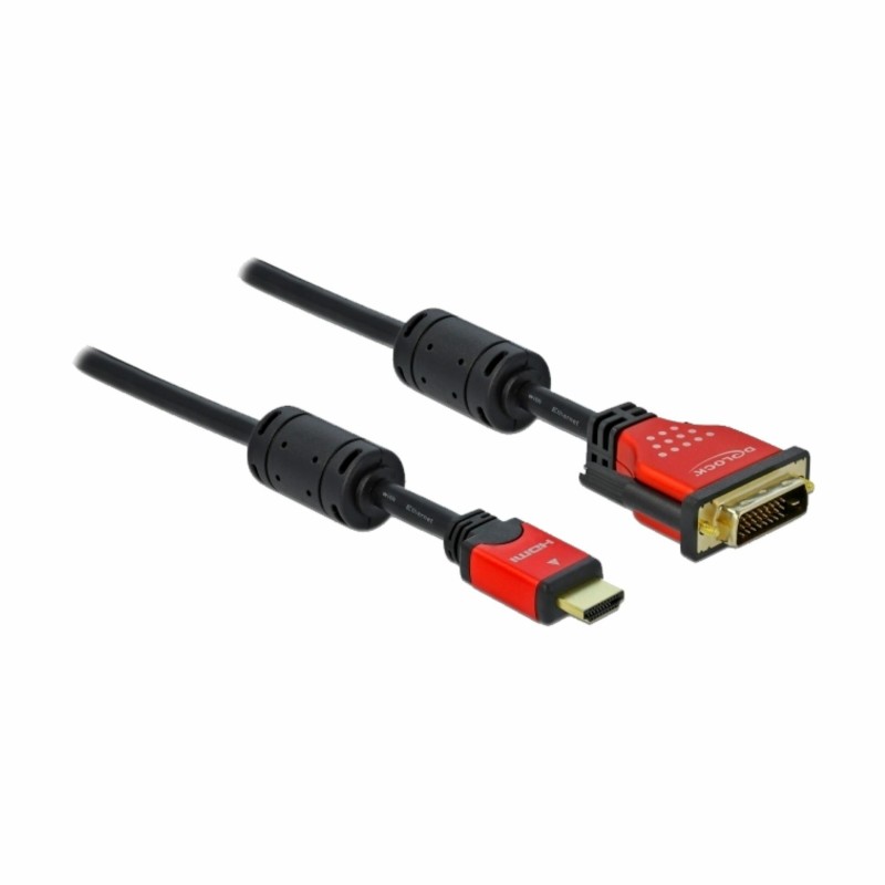 HDMI-DVI-D kabel 2m HighSpeed rdeč Delock 8530101