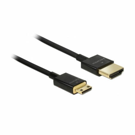 HDMI-HDMI Mini kabel z mrežno pove.  3m Delock črn 3D 4K slim aktivni 8530139