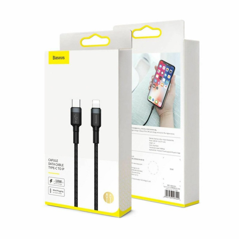 Kabel Apple USB C/Lightning 1m PD 20W Cafule rdeč+črn pleten Baseus 8556037