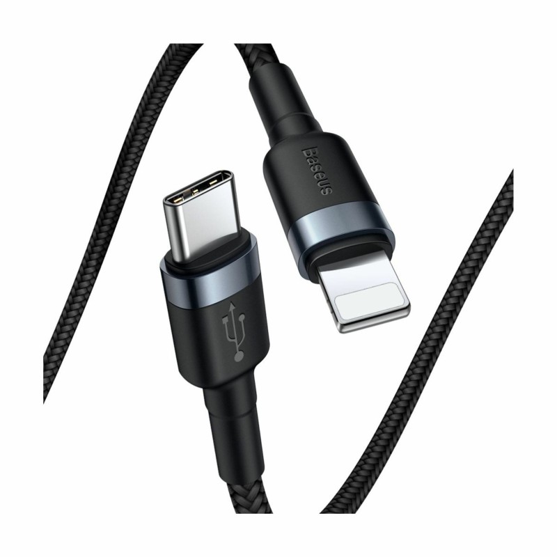 Kabel Apple USB C/Lightning 1m PD 20W Cafule siv+črn pleten Baseus 8556038