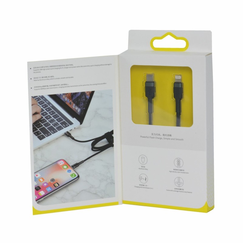 Kabel Apple USB C/Lightning 1m PD 20W Cafule siv+črn pleten Baseus 8556038