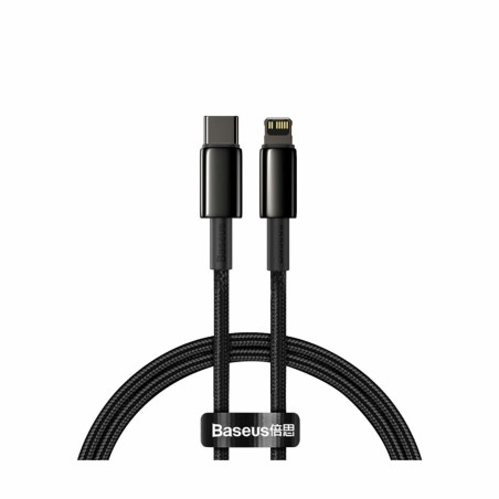 Kabel Apple USB C/Lightning 1m PD 20W Tungsten črn pleten Baseus 8556035