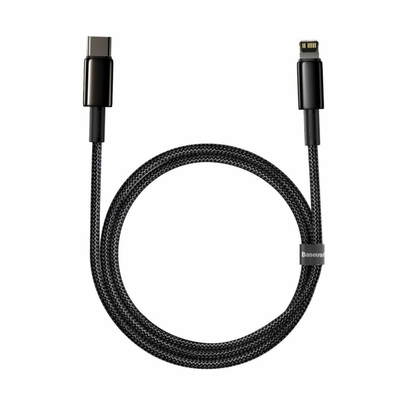 Kabel Apple USB C/Lightning 1m PD 20W Tungsten črn pleten Baseus 8556035