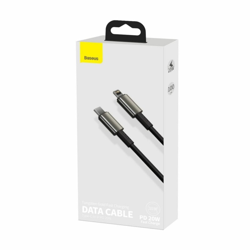 Kabel Apple USB C/Lightning 1m PD 20W Tungsten črn pleten Baseus 8556035
