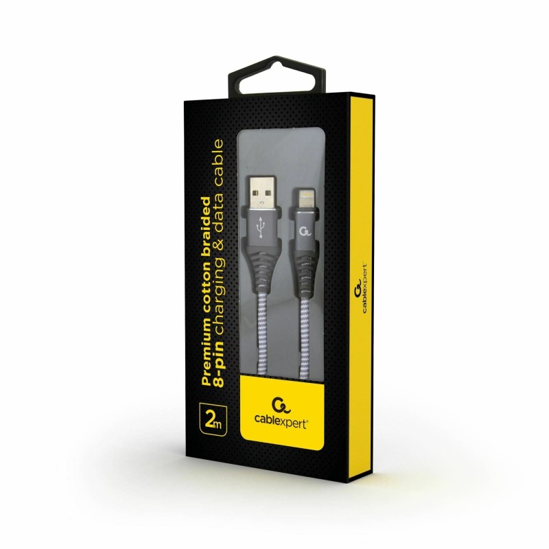 Kabel Apple USB/Lightning 2m bombažna zaščita siv Cablexpert 8519212