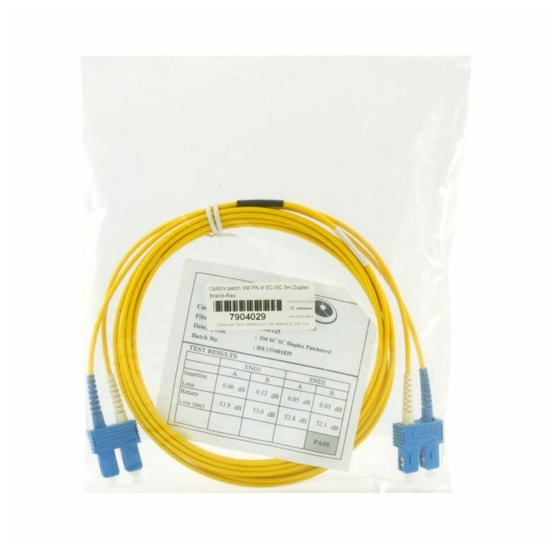 Optični patch SM PK-9 SC-SC  3m Duplex Leviton 7904029