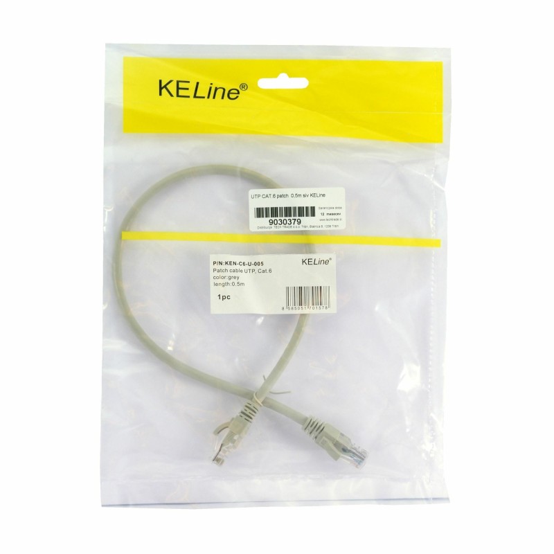 UTP CAT.6 patch 0,5m siv KELine