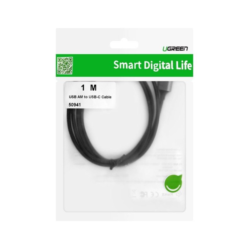 Ugreen USB A 2.0 na USB-C kotni kabel 1m