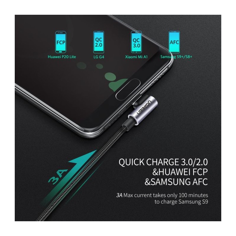 Ugreen USB A 2.0 na USB-C kotni kabel 1m