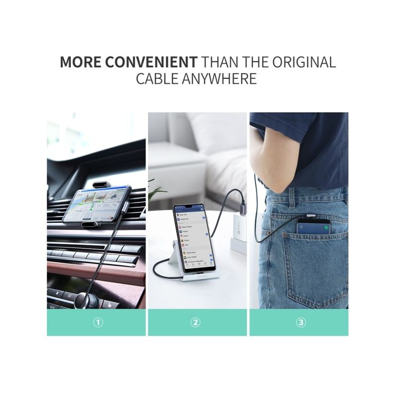 Ugreen USB A 2.0 na USB-C kotni kabel 1m