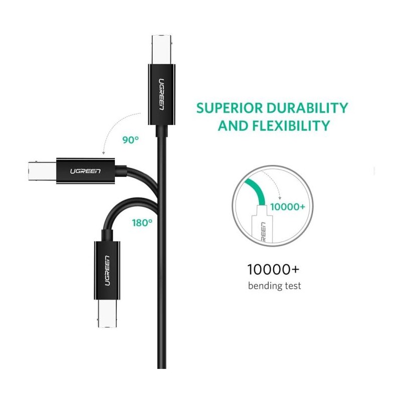 Heated USB-C (M) 2.0 to USB-B (M) 2m printer cable
