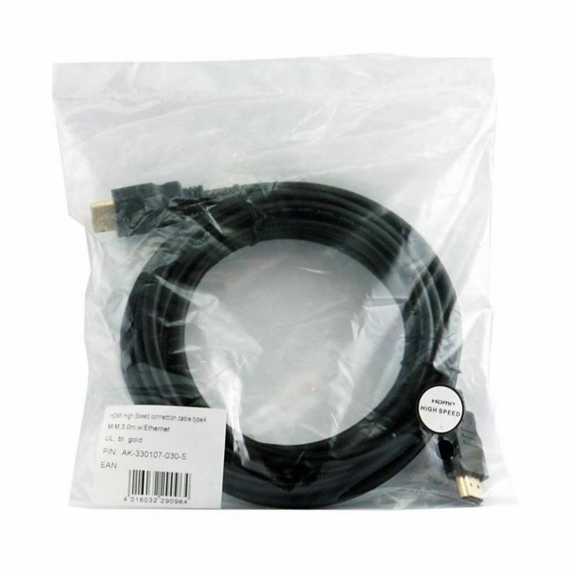 Kabel HDMI - HDMI M/M 3m, ethernet, High Speed Ultra HD Digitus