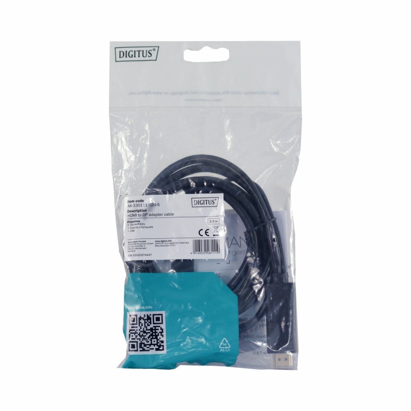 HDMI - DisplayPort kabel  2m Digitus 8531102
