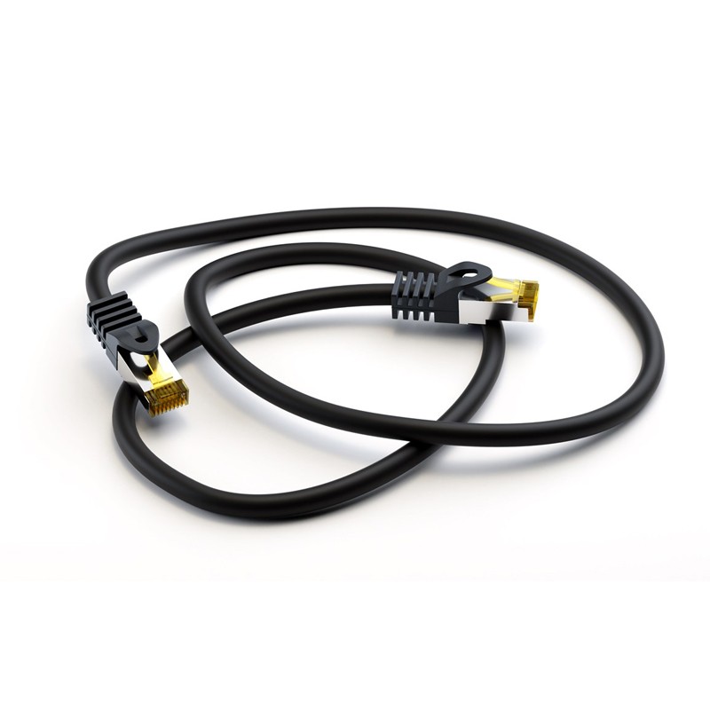 Kabel GOOBAY (91608) SFTP CAT 6A / S/FTP CAT 7 patch 2m črn mrežni povezovalni k