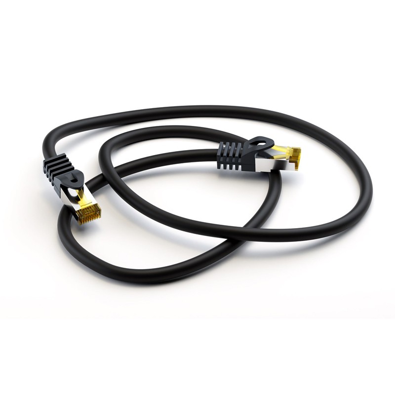 Kabel GOOBAY (91644) SFTP CAT 6A / S/FTP CAT 7 patch 10m črn mrežni povezovalni