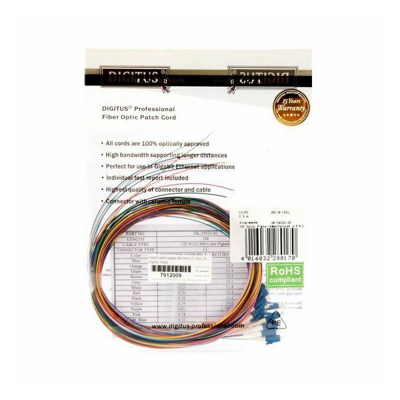 Digitus optični pigtail SM ZK-9 LC 12kos DK-29332-02 7912009
